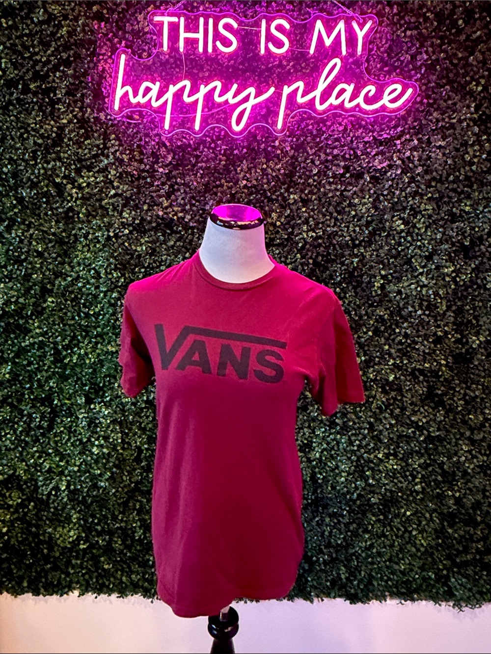 Vans Burgundy Tee with Black Logo